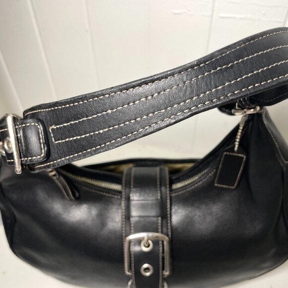 Vintage Coach Hamptons Buckle Hobo Shoulder Bag - 7548 - Black (EUC) - Picture 5 of 14